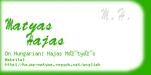 matyas hajas business card